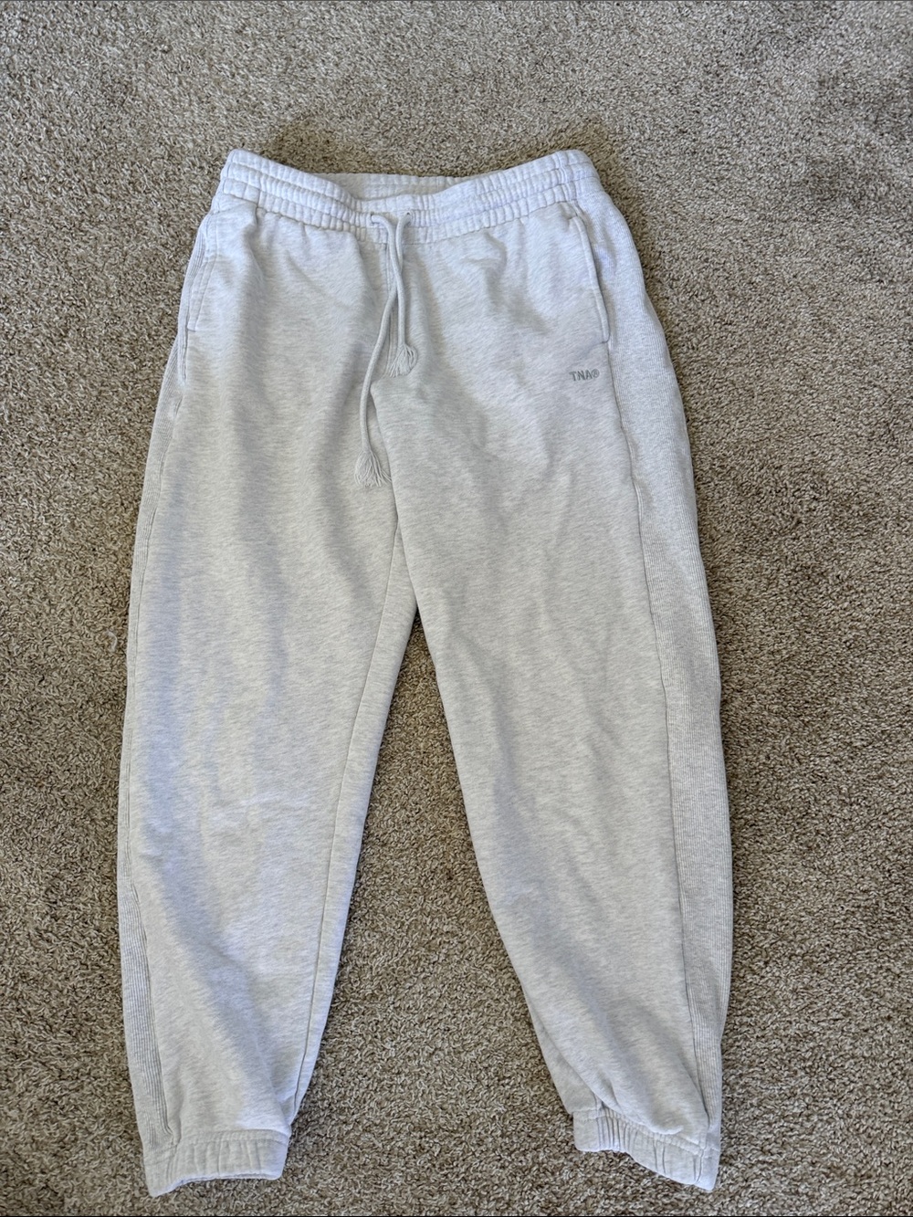 Aritzia TNA Heather Light Gray Jogger Sweatpants